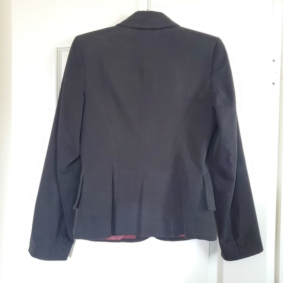 Philippe DUBUC Black Soft 100% Cotton Stylish w/ Pockets Mid-Length Blazer, Sz 8 - Picture 10 of 16